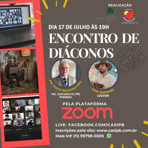 A programação será online, dia 17 de julho, às 19H